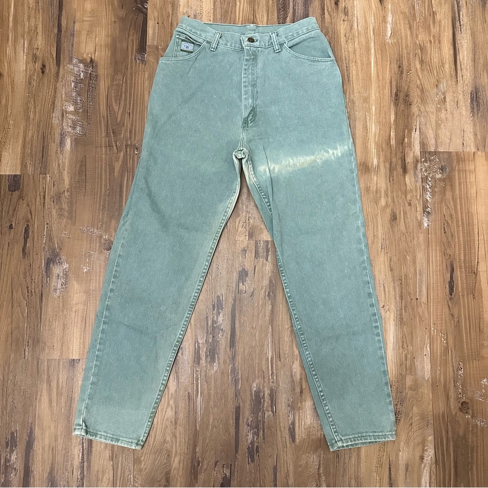 VTG 80s 90s Wrangler Light Sage Green High Waist Straight Jeans
